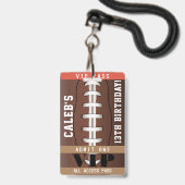 Fußball Geburtstagsparty VIP Pass Abzeichen Ausweis (Rückseite mit Lanyard)