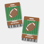 Fußball Geburtstagsparty VIP Pass Ausweis (Vorder- & Rückseite)