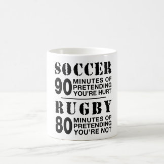 Fußball gegen Rugby Kaffeetasse