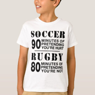 Fußball gegen Rugby T-Shirt