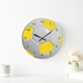 Fußball | Gelb Große Wanduhr (Zuhause)