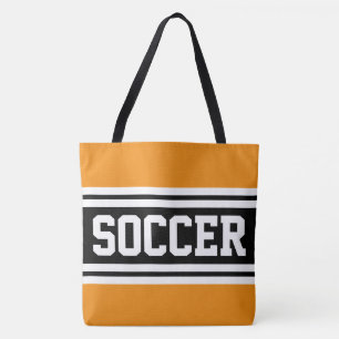 FUßBALL Gelb Orange Schwarz Weiß Rennstreifen Tasche