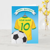 Fußball Gelbes grünes Shirt Geburtstag Karte (Gelbe Blume)