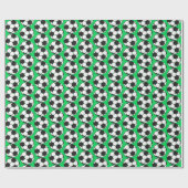 Fußball Gemustert Geburtstagsparty Geschenkpapier (Flach)