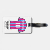 Fußball-Gepäckmarke - mit dem Shirt Claret & Blue Gepäckanhänger (Rückseite horizontal)