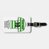 Fußball-Gepäckmarke - mit grünen Reifen Gepäckanhänger (Vorderseite horizontal)