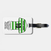 Fußball-Gepäckmarke - mit grünen Reifen Gepäckanhänger (Rückseite horizontal)