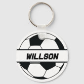 Fußball geteiltes Monogramm Schlüsselanhänger (Vorderseite)
