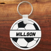 Fußball geteiltes Monogramm Schlüsselanhänger (Vorderseite)