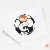 Fußball Girl 3 und Ball Black and White Quadratischer Aufkleber (Umschlag)