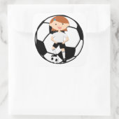 Fußball Girl 3 und Ball Black and White Quadratischer Aufkleber (Tasche)