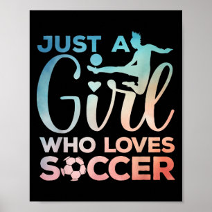Fußball-Girl-Art für Mädchen Kinder Kleinkind Frau Poster