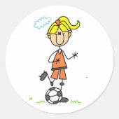 Fußball-Girl-Aufkleber Runder Aufkleber (Vorderseite)