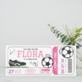 Fußball-Girl Geburtstagsparty Ticket Sport Einladung (Stehend Vorderseite)