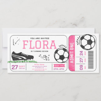 Fußball-Girl Geburtstagsparty Ticket Sport Einladung