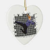 Fußball-Girl gerettet Keramik Ornament (Rechts)