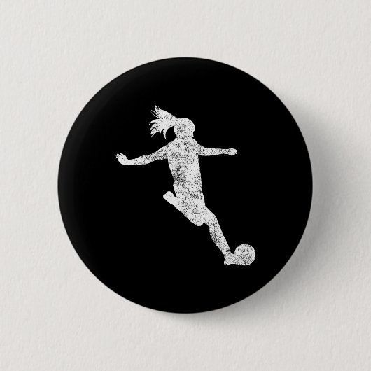 Fußball-Girl-Geschenk Button (Vorderseite)