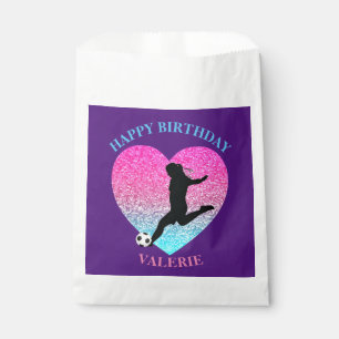 Fußball-Girl "Happy Birthday" - Herz Geschenktütchen