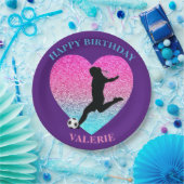 Fußball-Girl "Happy Birthday" - Herz Pappteller (Party)