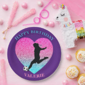 Fußball-Girl "Happy Birthday" - Herz Pappteller (Party)