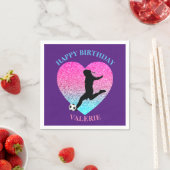 Fußball-Girl "Happy Birthday" - Herz Serviette (Beispiel)
