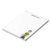 Fußball-Girl-Illustration & Custom Title Notizblock (Rotiert)