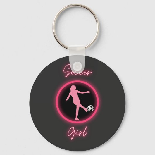 Fußball-Girl rosa Glow Schlüsselanhänger (Vorderseite)