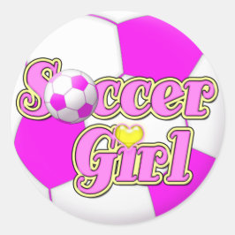 Fußball-Girl-Sticker Runder Aufkleber