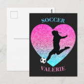 Fußball-Girls Herz Postkarte (Vorne/Hinten)