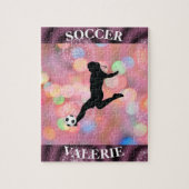 Fußball-Girls-Plum Sparkle-Farbblase Puzzle (Vertikal)