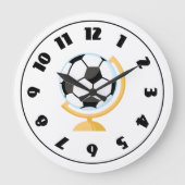 Fußball-Globe-Uhr Große Wanduhr (Vorderseite)
