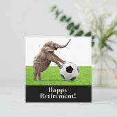 Fußball: glücklicher Ruhestand mit Elefanten Karte (Stehend Vorderseite)