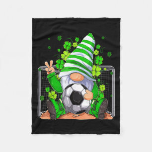 Fußball-Gnom Glück Kleeblatt Irischer St. Patricks Fleecedecke
