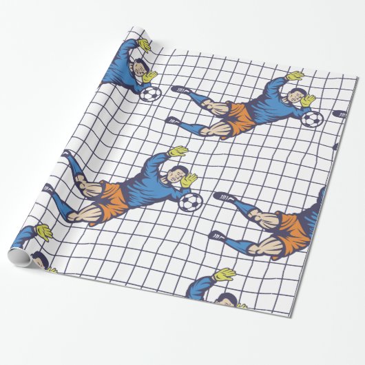 Fußball Goalie Geschenkpapier (Ungerollt)