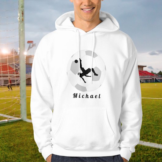 Fußball Goalie Keeper Black & White Player Name Hoodie