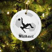 Fußball Goalie Keeper Black & White Player Name Keramik Ornament