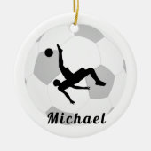 Fußball Goalie Keeper Black & White Player Name Keramik Ornament (Vorne)