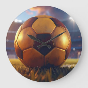 Fußball - Goldball Große Wanduhr