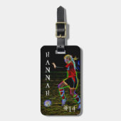 Fußball-Grafik, Hannah, Tag Gepäckanhänger (Vorderseite vertikal)
