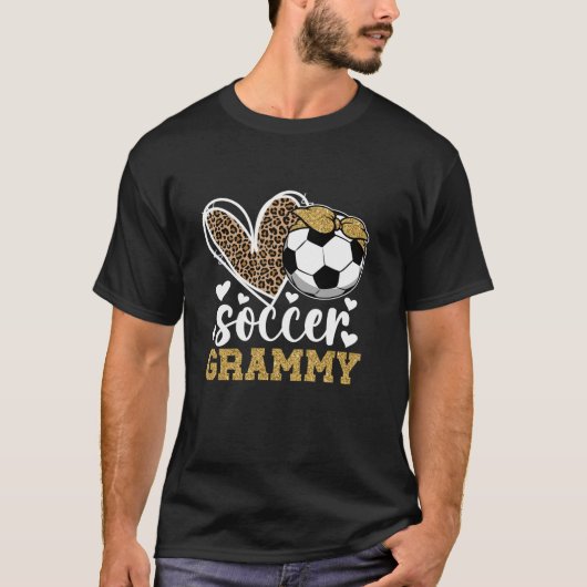 Fußball-Grammy Herz Oma Grammy eines Fußballplas T-Shirt (Vorderseite)