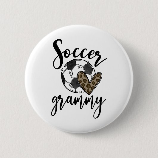 Fußball Grammy Leopard Lustiger Fußball  Button (Vorderseite)