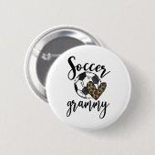 Fußball Grammy Leopard Lustiger Fußball  Button (Vorne & Hinten)