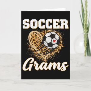 Fußball Grams Leopard Herz Liebe Fußballspieler  Karte