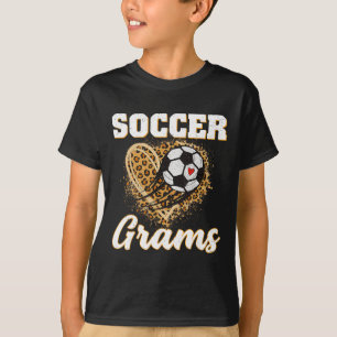 Fußball-Grams Leopard-Herz-Liebe-Fußballspieler T-Shirt