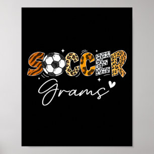 Fußball-Grams Lustiger Leopard Fußballspieler Lieb Poster