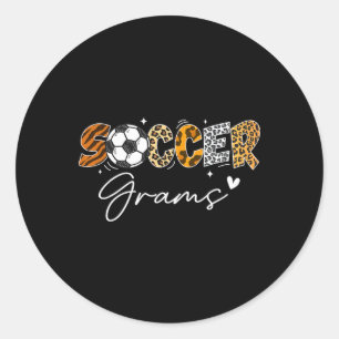 Fußball-Grams Lustiger Leopard Fußballspieler Lieb Runder Aufkleber