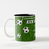 Fußball-Grassport Geburtstag Zweifarbige Tasse (Links)