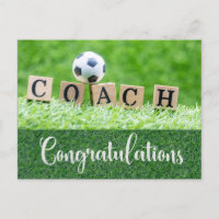 Fußball Gratulationskarte für Ball-Coach