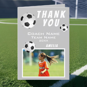 Fußball Grauer Sportcoach  Dankeskarte