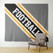 FUSSBALL Graugelbe schwarzgelbe, schlanke Streifen Wandteppich (Beispiel (Horizontal))